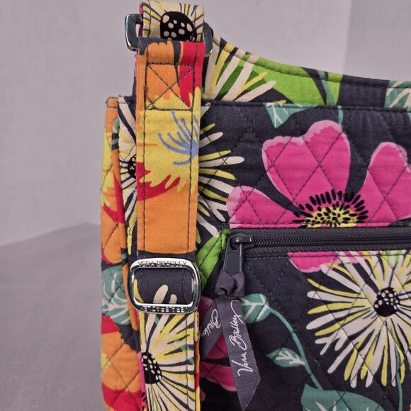 Vera Bradley On The Go Crossbody Jazzy Blooms 2013 Shoulder Bag Hipster Cotton - Picture 3 of 9